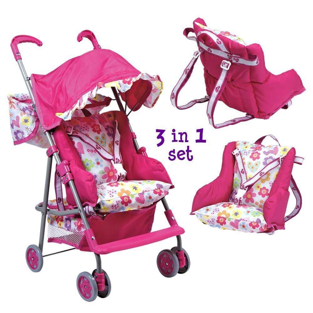 Adora Baby Doll Stroller 3-in-1 Double Doll Stroller & Accessories