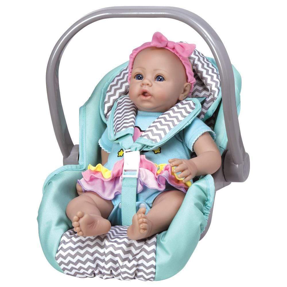 Zig Zag Car Seat Carrier -Removable Seat Cover - Fits Doll up to 20”
