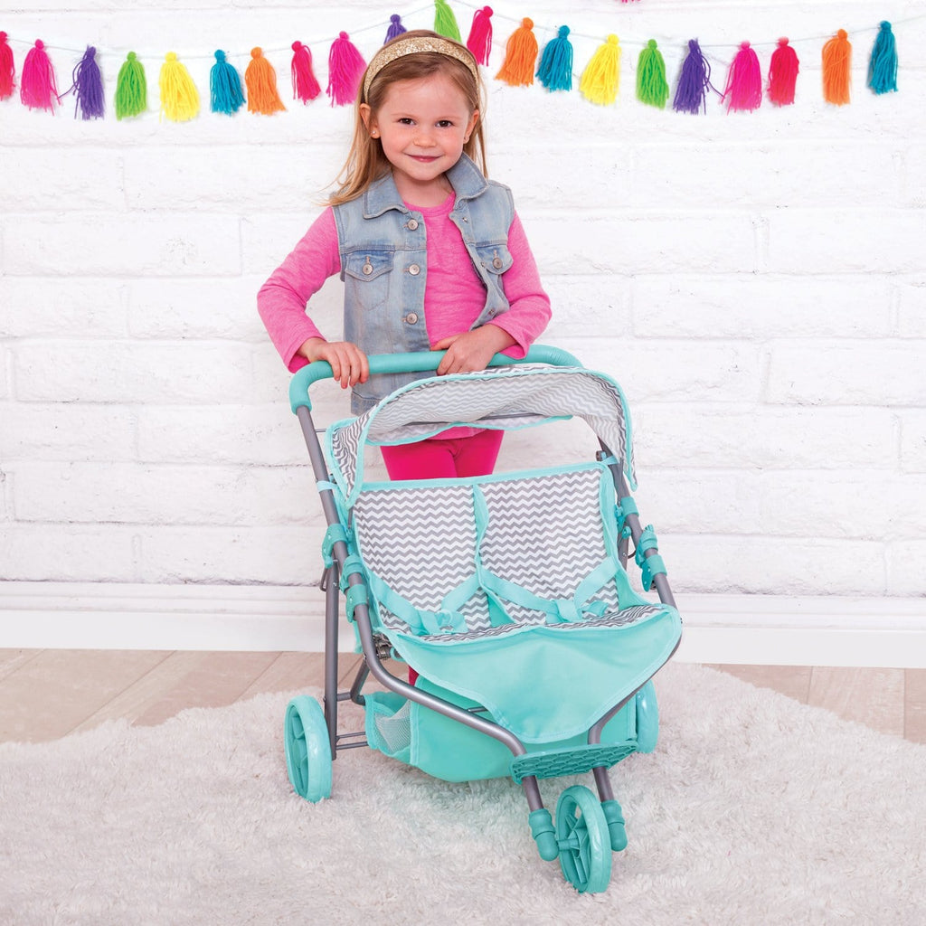 Adora Accessories - Doll Stroller - Zig Zag Twin Jogger Stroller