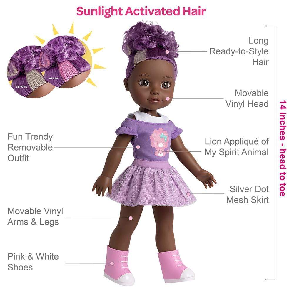 Adora 14" Doll-Be Bright Doll Savannah Lion, Hair Color Changes in Sun