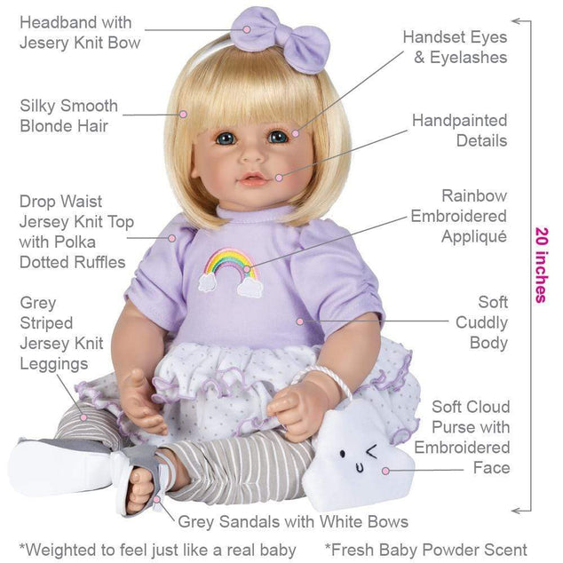 Adora Realistic Baby Doll - ToddlerTime Over The Rainbow 20 inches