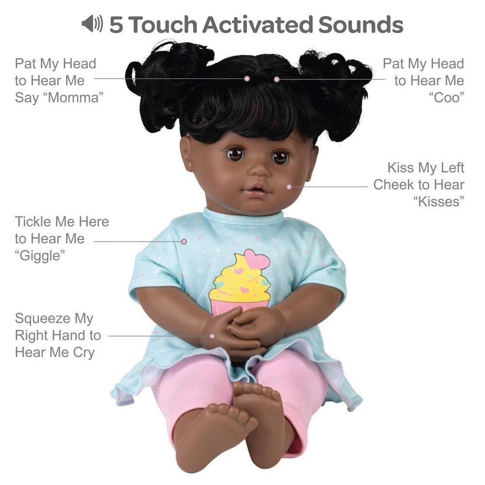 Adora Interactive Baby Doll, 15 inch My Cuddle & Coo Cuppy Cake