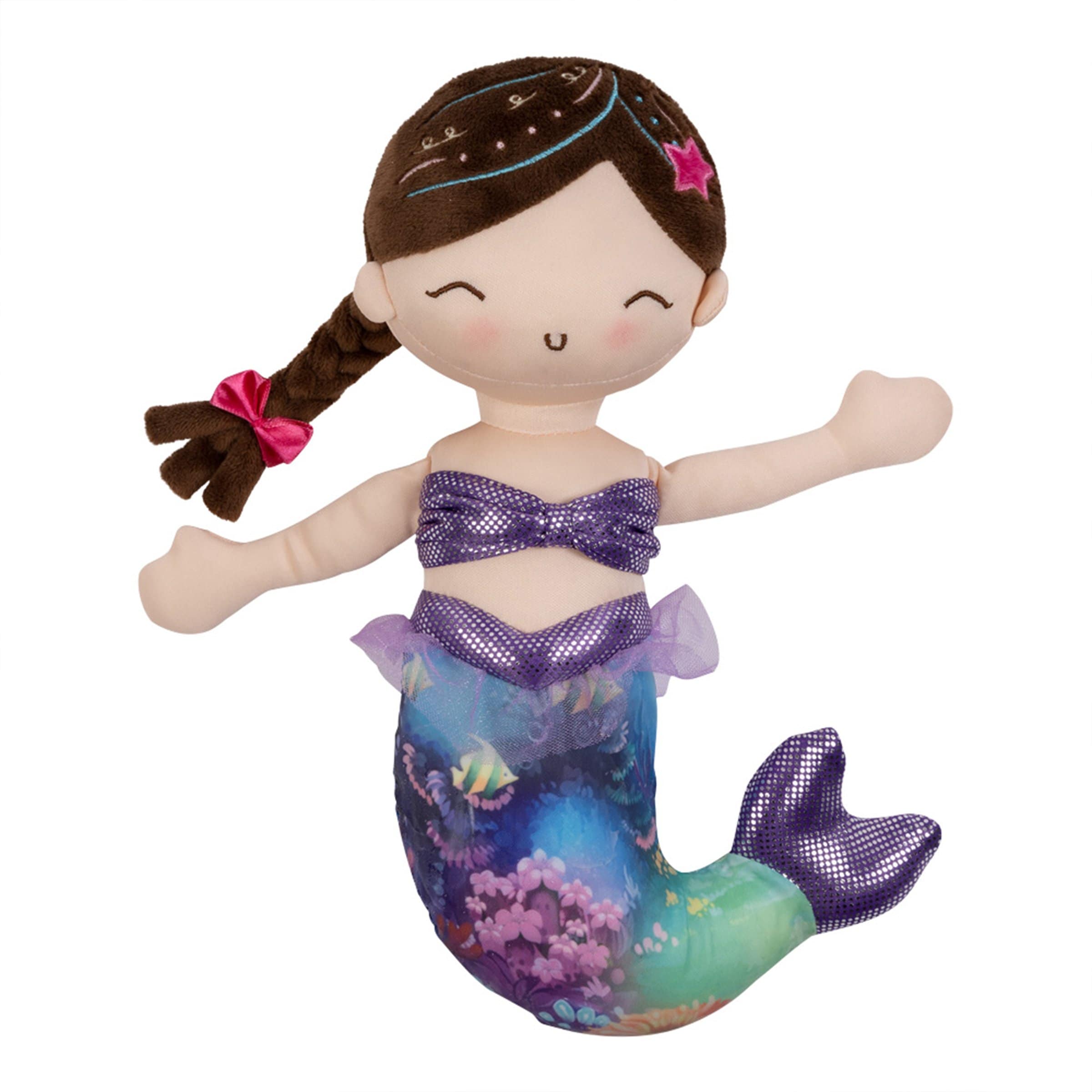 Adora Color-changing Soft Plush Mermaid Doll Coral, 10 inches