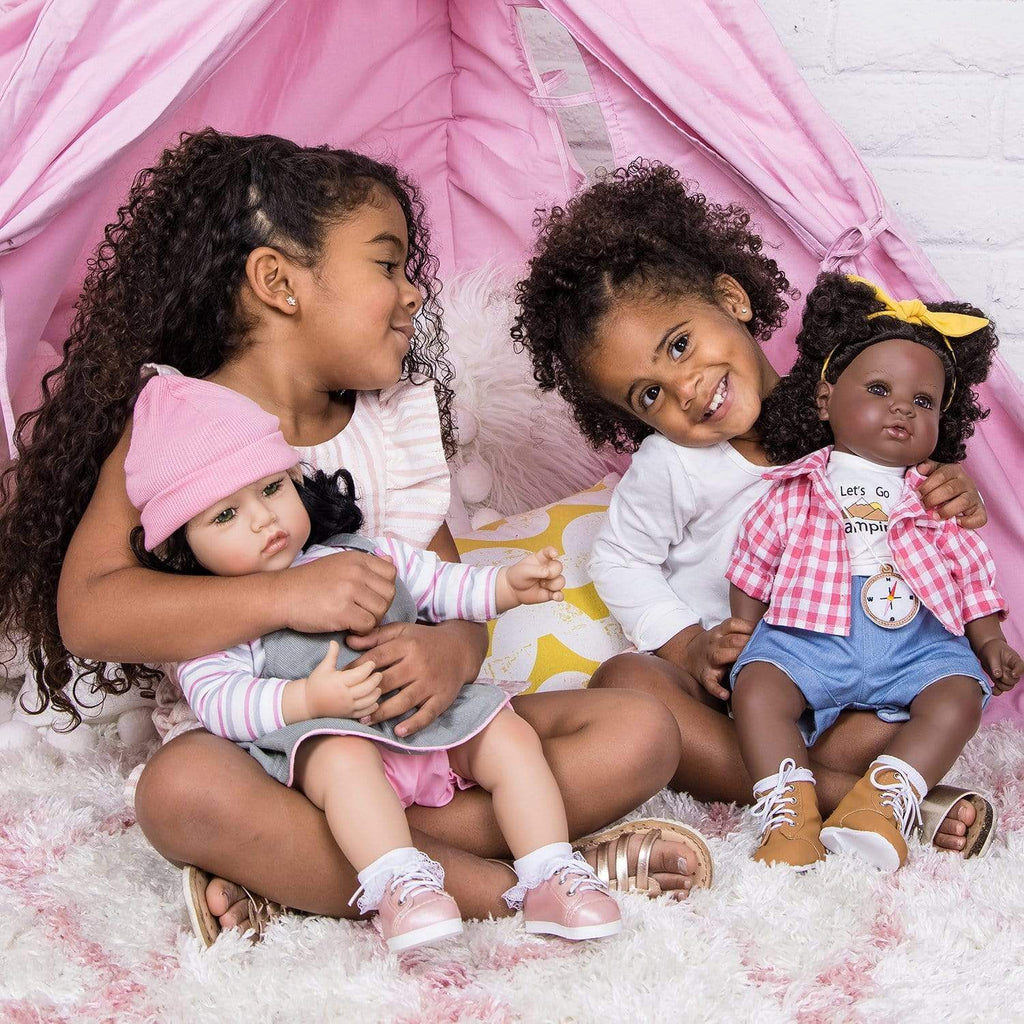 Adora Toddler Black Doll 9-pc set Happy Camper, 20" lifelike baby doll