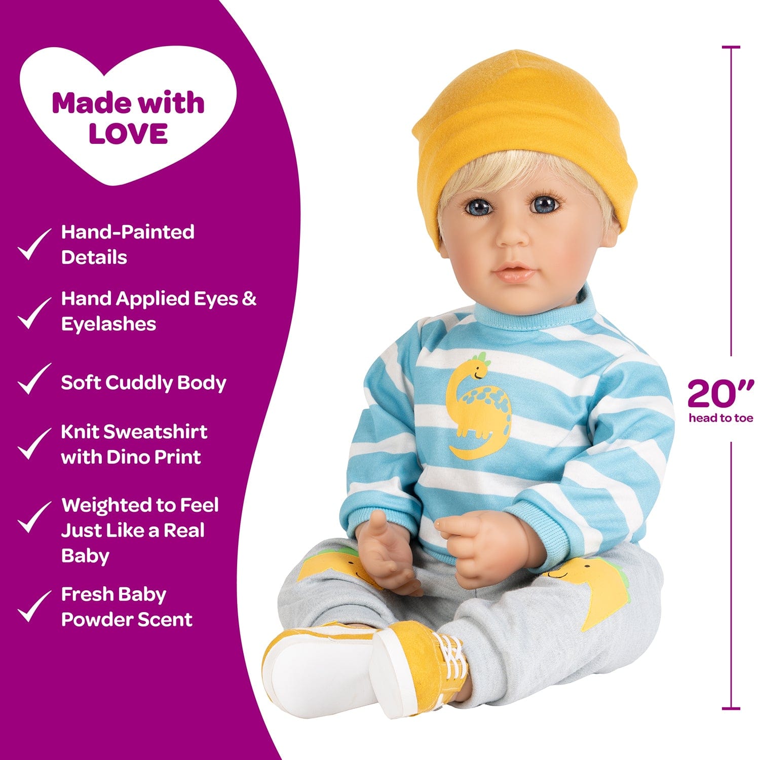 Adora Toddlertime Dino Boy Baby Doll, Doll Clothes & Accessories Set