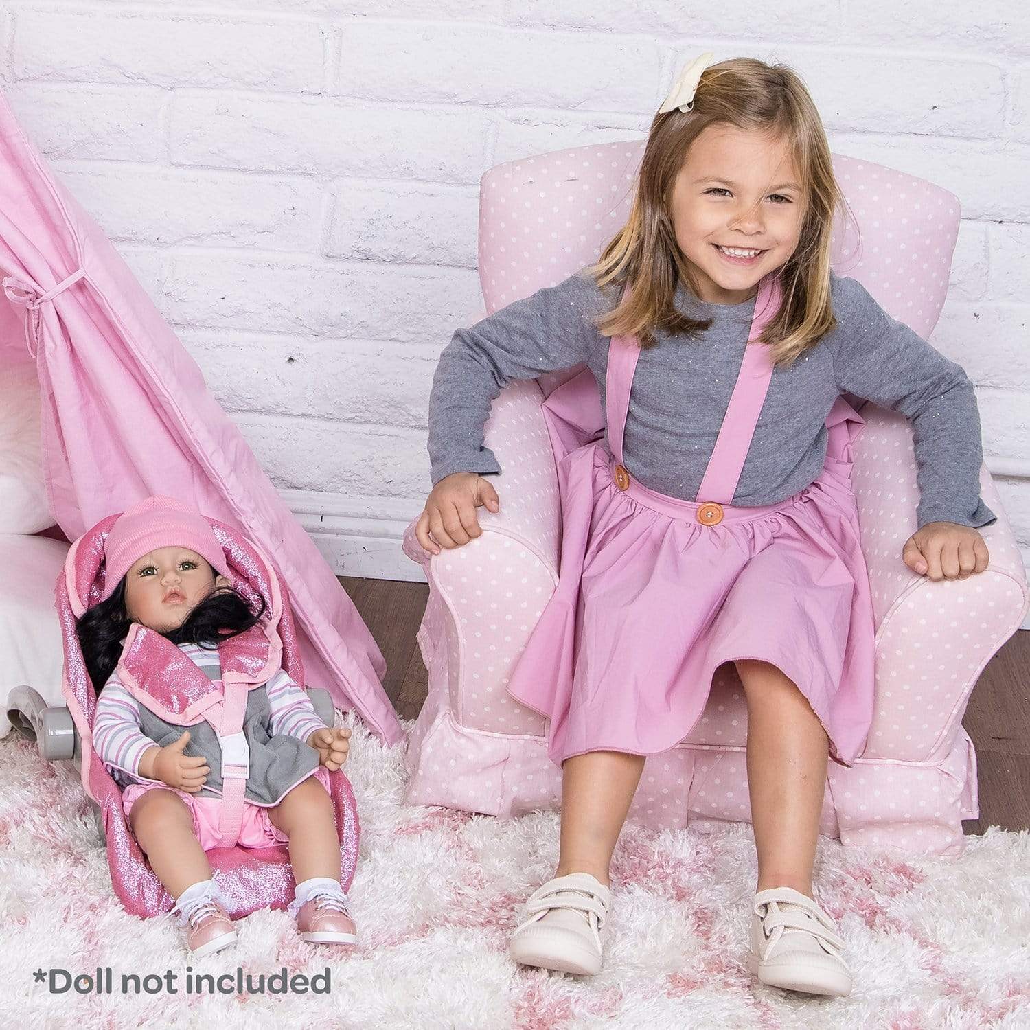 Adora Baby Doll Glam Glitter Car Seat Carrier, fits doll up to 20