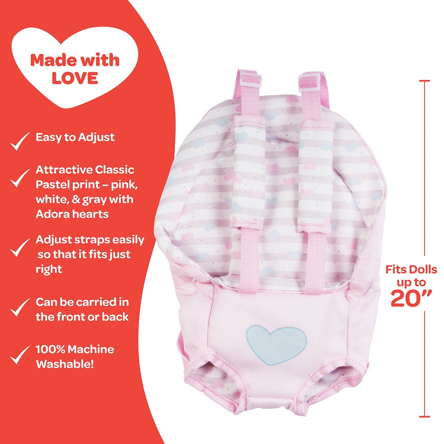 Adora Classic Pastel Pink Baby Carrier Snuggle