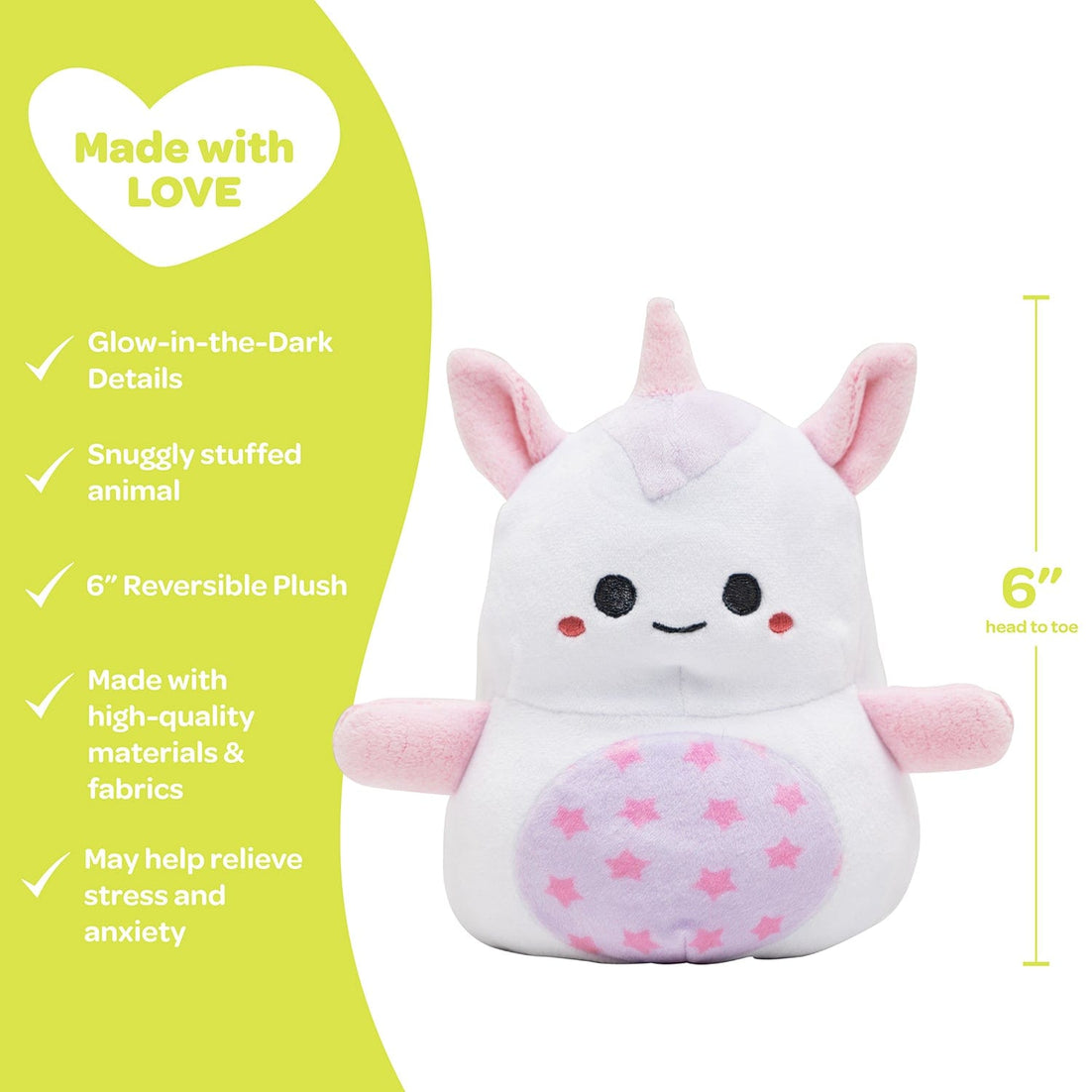 Adora Snuggle & Glow Unicorn Stuffed Animal, Reversible Glow-in-the-Dark Pet