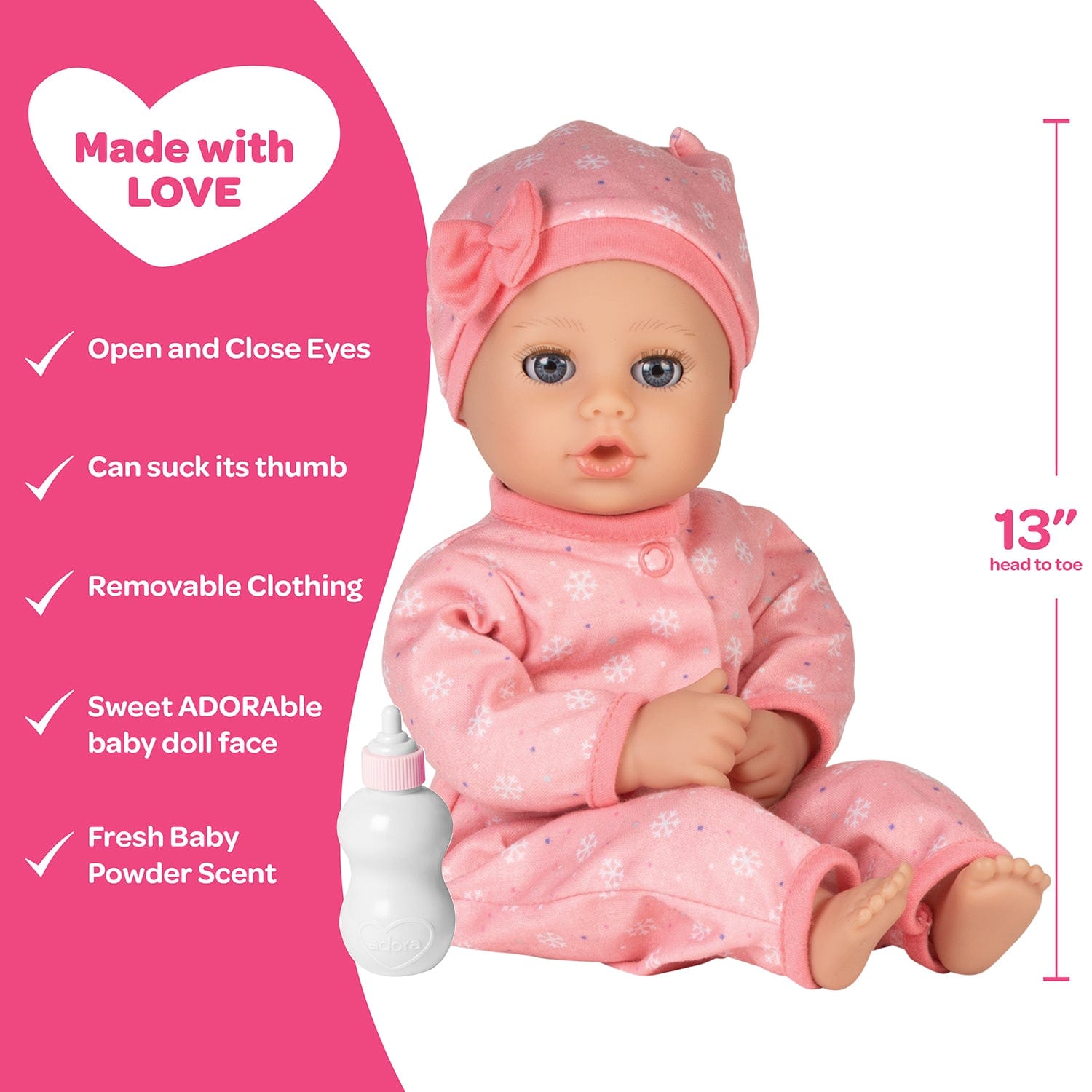 Adora PlayTime Cozy Snowflake Baby Doll, Doll Clothes & Accessories Set