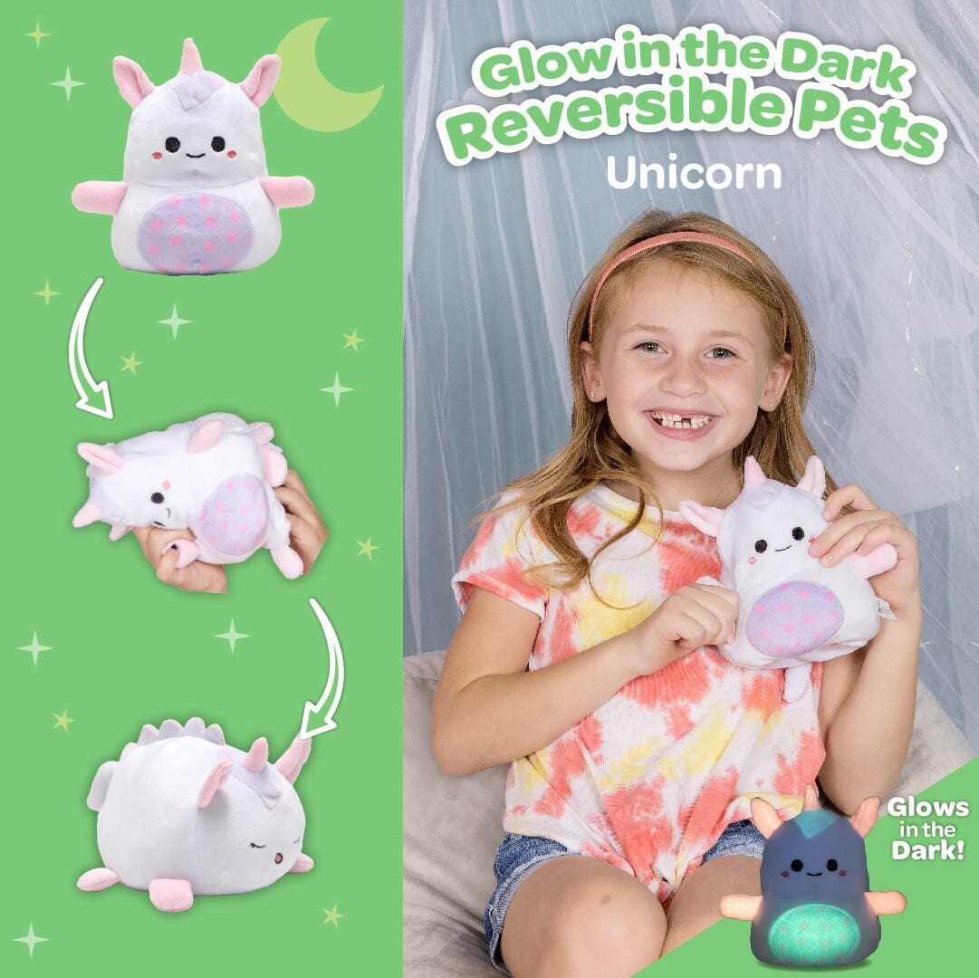 Adora Snuggle & Glow Unicorn Stuffed Animal, Reversible Glow-in-the-Dark Pet