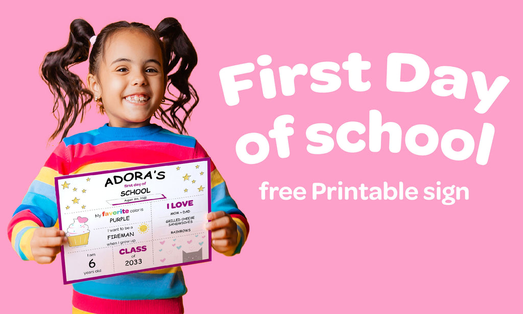FREE Printable First Day of School Sign 