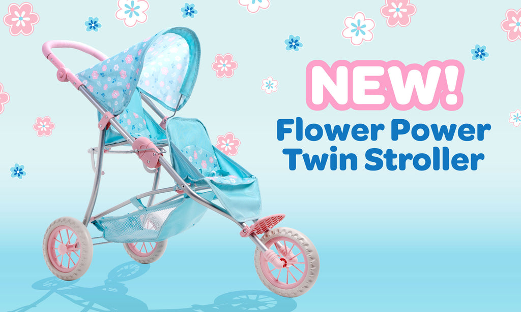 New! Flower Power Twin Stroller