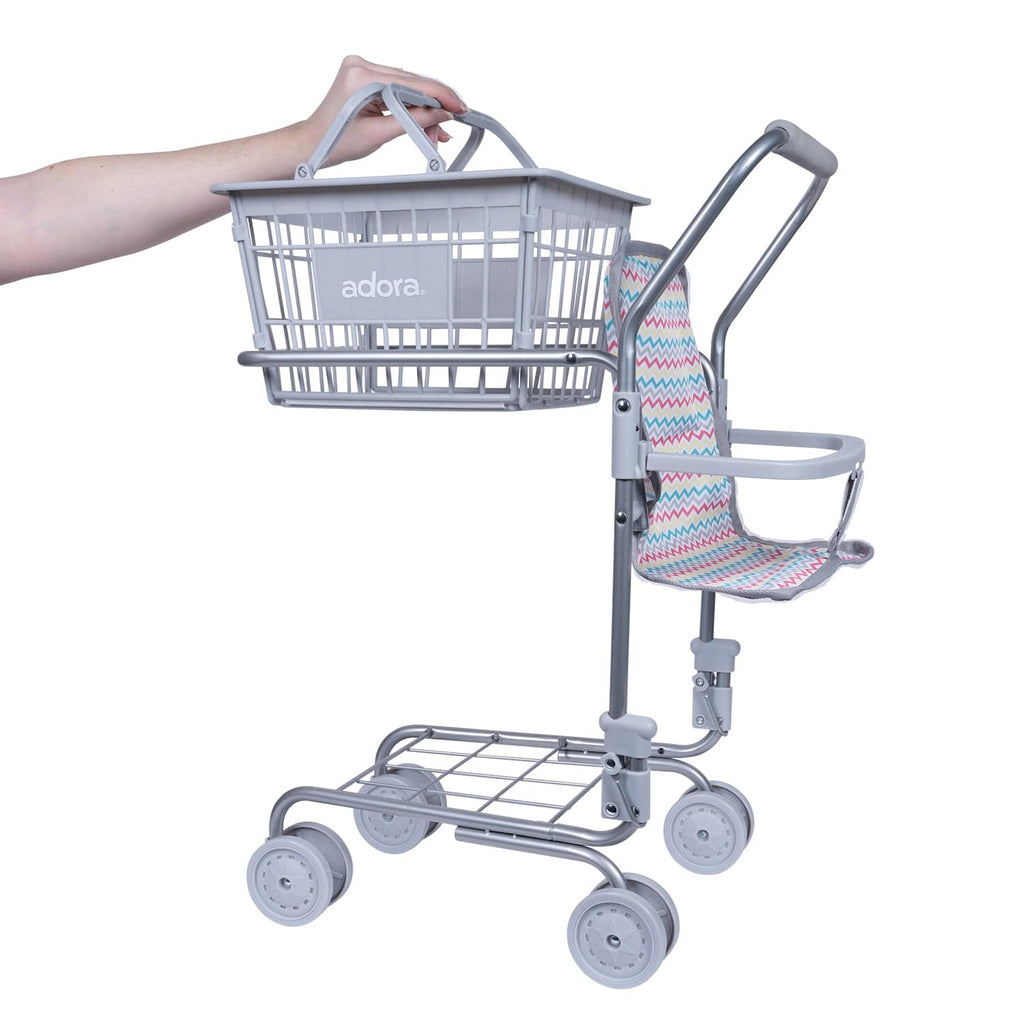 Adora 2-in-1 Shopping Cart with Doll Seat – Zig Zag Rainbow