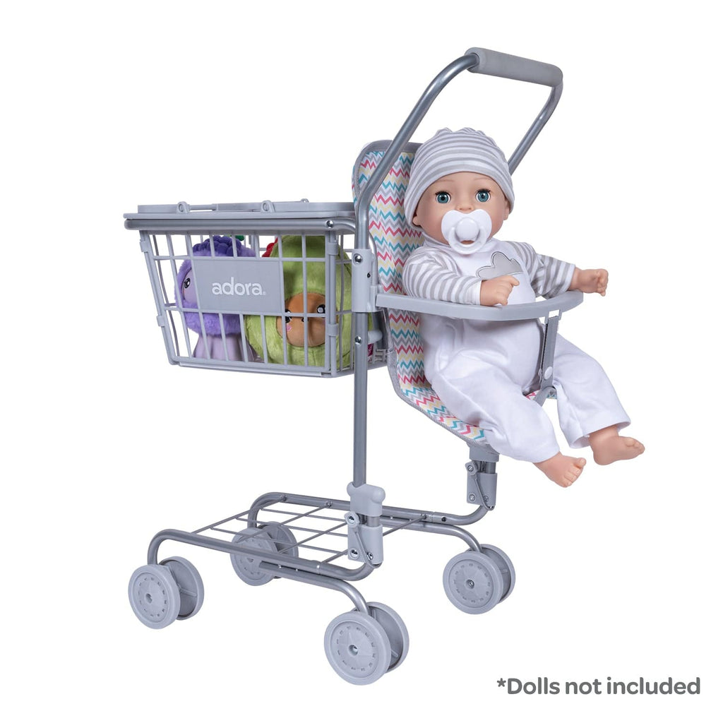 Adora 2-in-1 Shopping Cart with Doll Seat – Zig Zag Rainbow