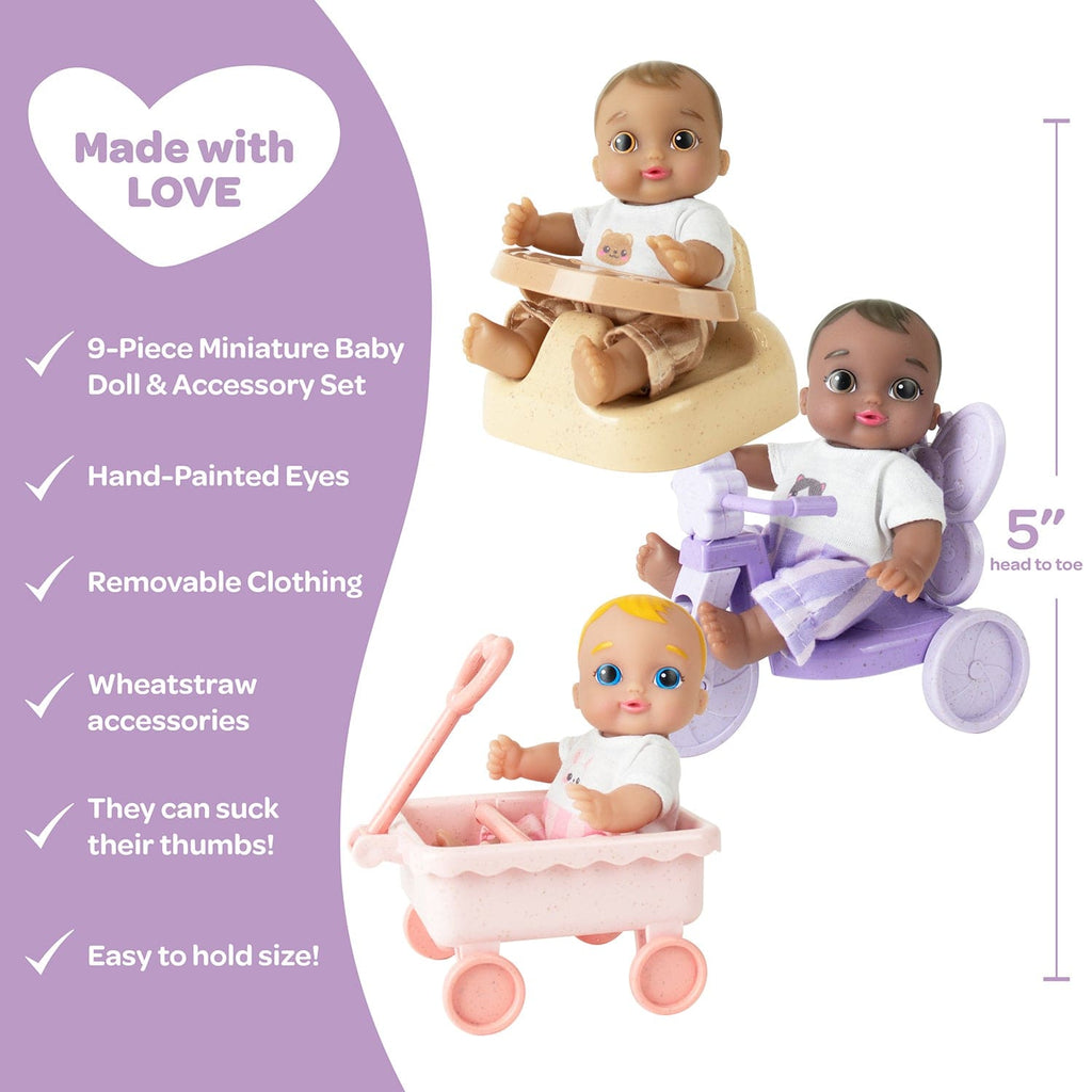 Adora Eco-Friends Mini Baby Doll 10-Piece Set, Clothes, & Accessories Set