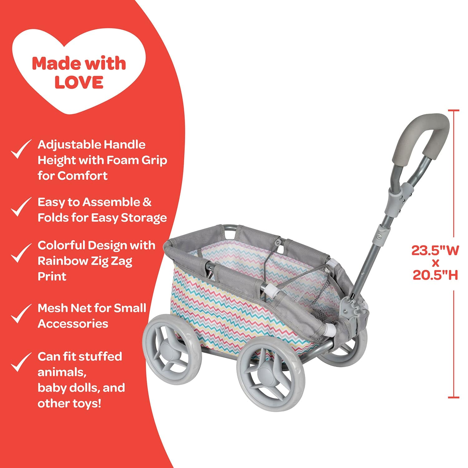 Adora Baby Doll Wagon - Rainbow Zig Zag