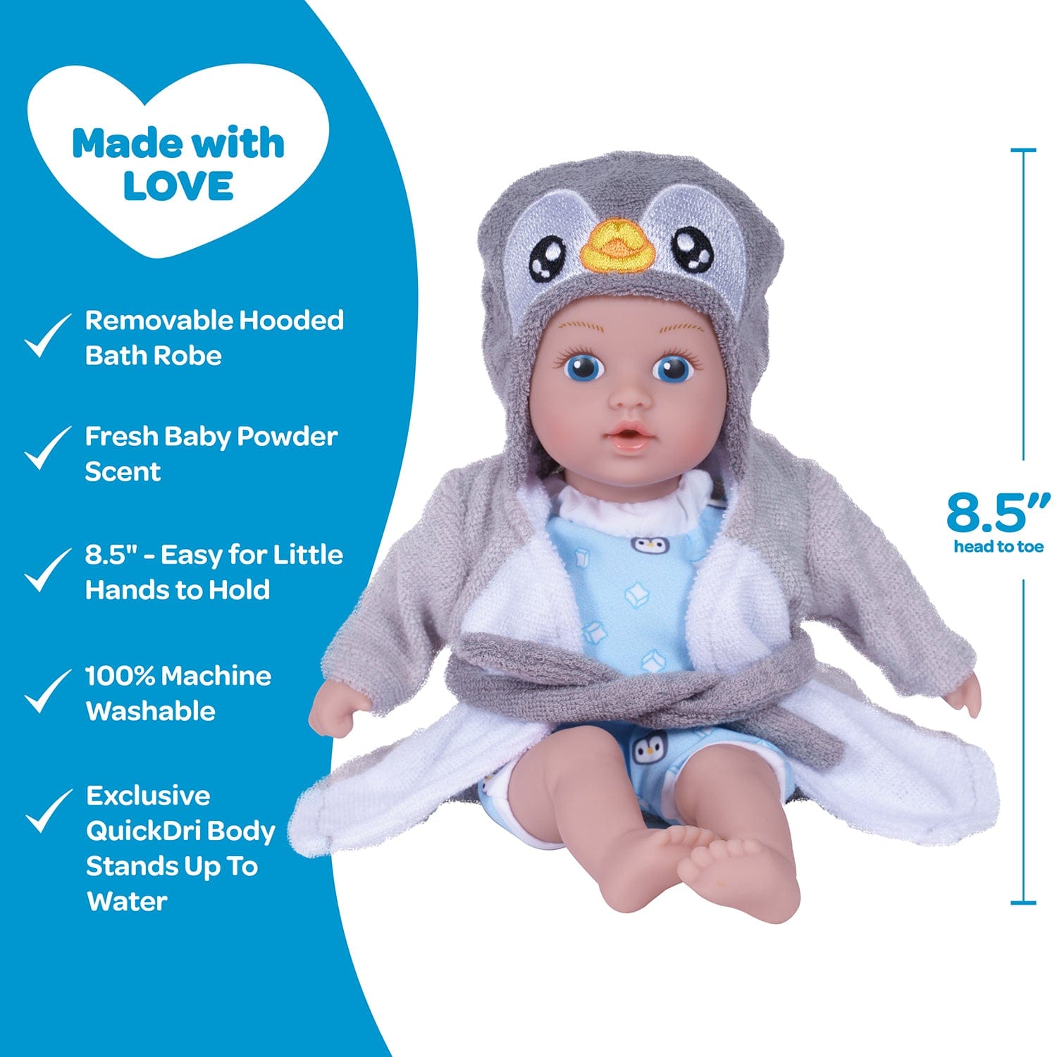 Adora BathTime Tot Baby Doll Penguin Set with Doll Clothes