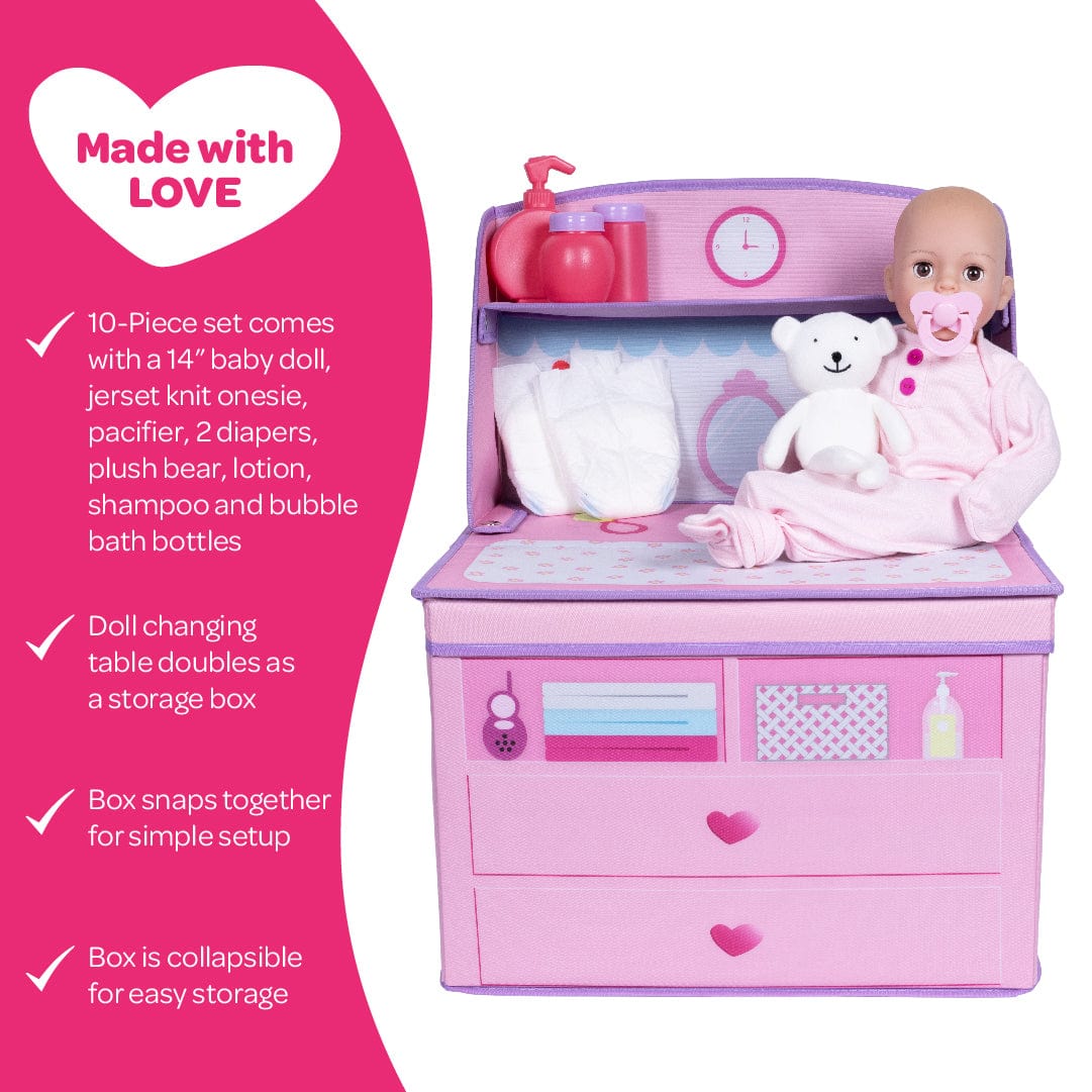 Adora Perfectly Pink Baby Doll, Changing Table & Accessories Set