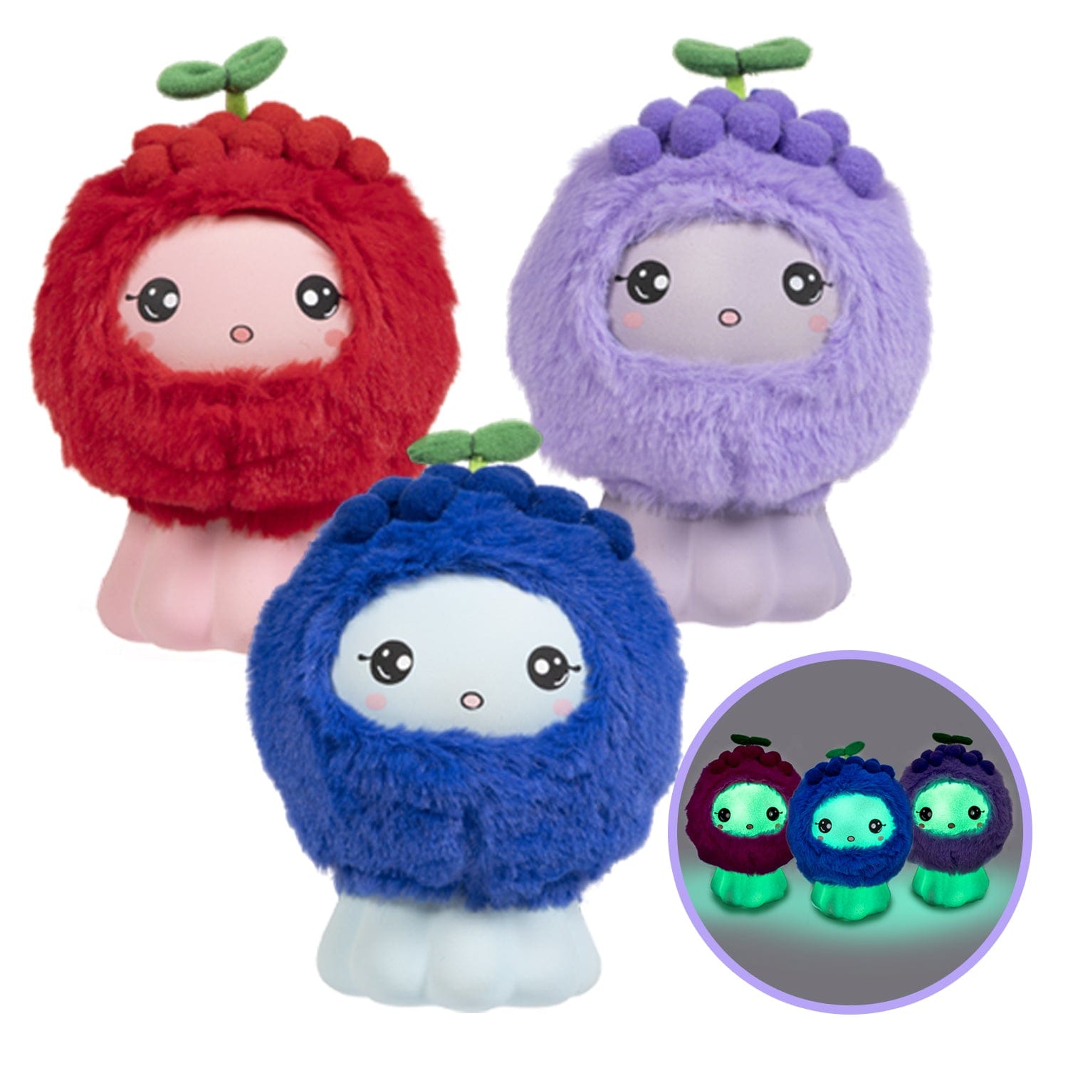 Adora Jelly Glow-in-the-Dark Squishy Toys 3 piece set, 6 inches 