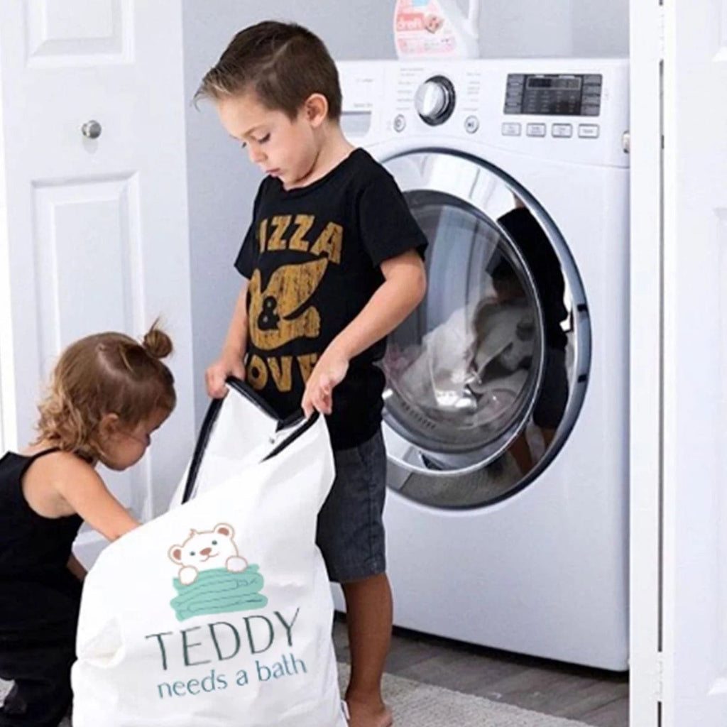 Teddy Needs a Bath Extra Large Washer and Dryer Bag - 20"X30"