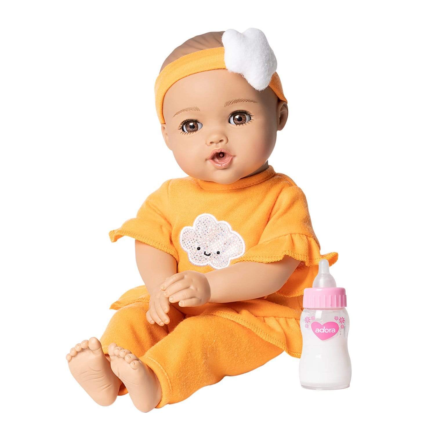 Adora Realistic Baby Doll for Kids- NurtureTime Baby Sweet Orange Brown Eyes