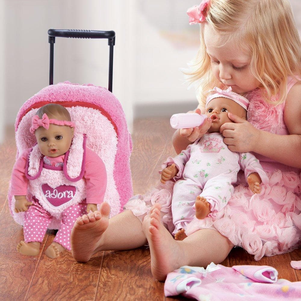 Little Girl Pretend Playing as Mommy to these cute Playtime Babies