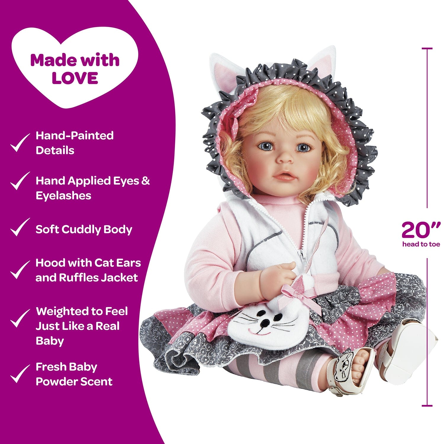 Adora Toddlertime The Cat’s Meow Baby Doll, Doll Clothes & Accessories Set