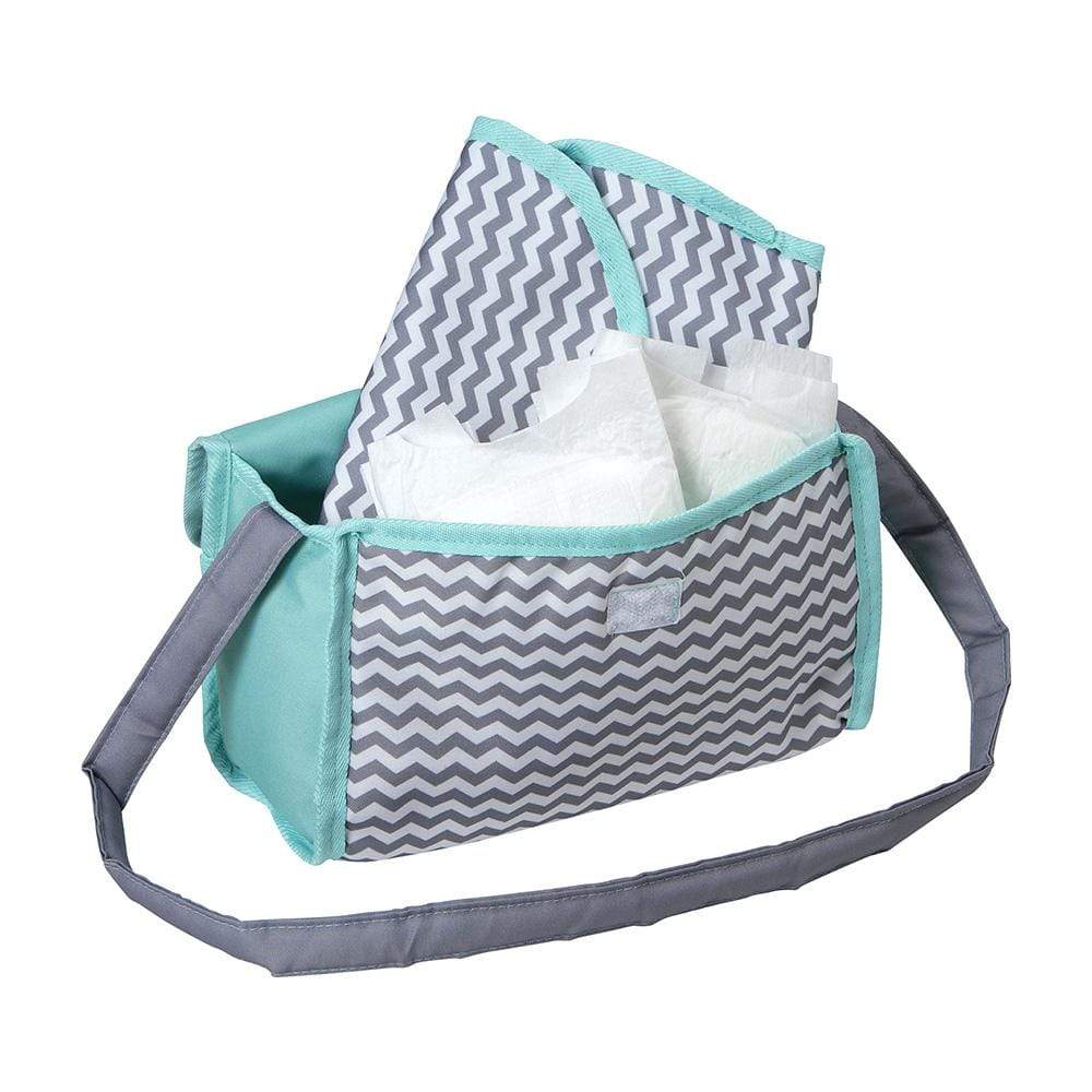 Zig Zag Doll Diaper Bag with Changing Mat & Feeding Bottle -  Adora