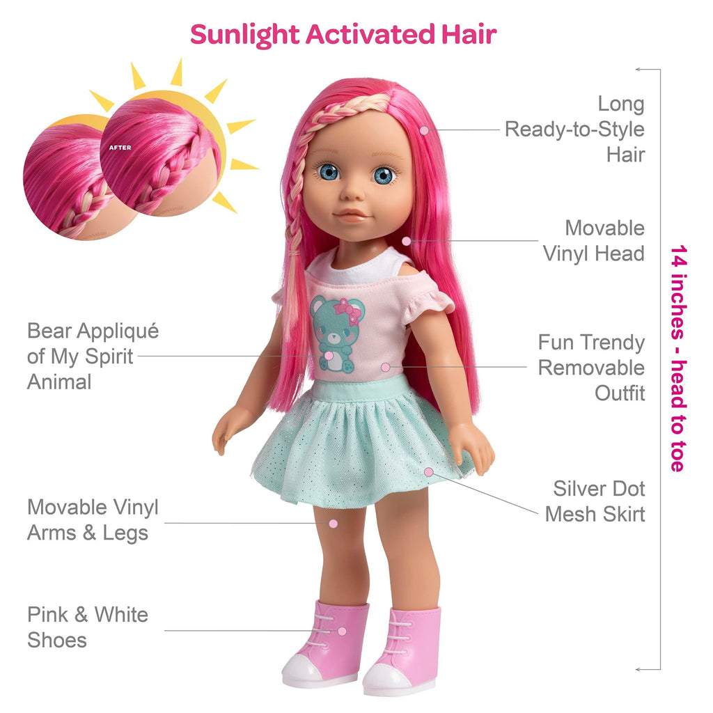 Adora 14" Doll-Be Bright Doll Honey Bear,Hair Color Changes in the Sun