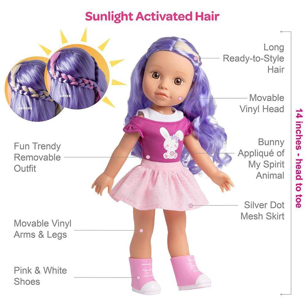 Adora 14" Doll-Be Bright Doll Lulu Bunny,Hair Color Changes in the Sun