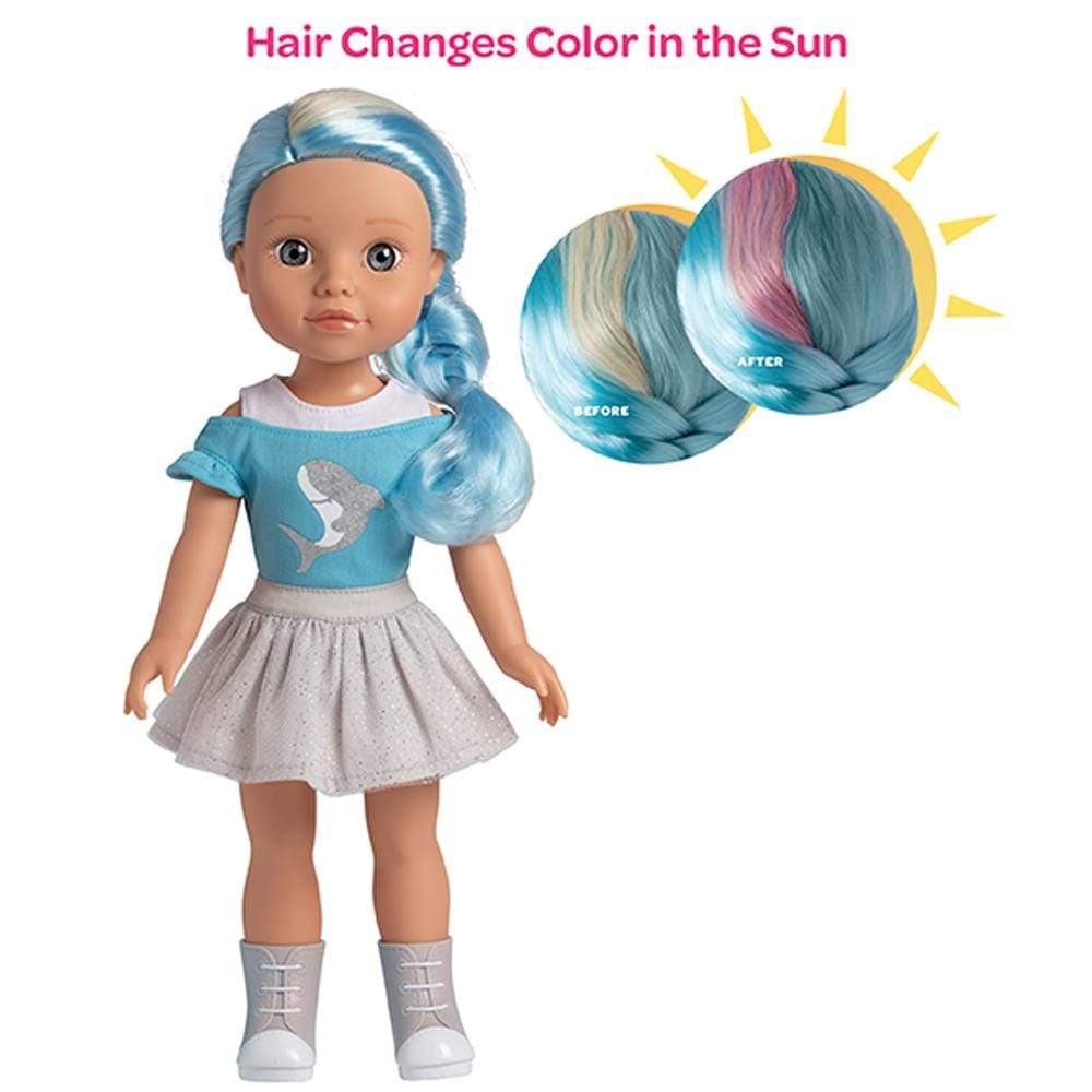 Our Generation Hally Doll – Soft 18-inch Fashion Doll with Holiday Clothing  Accessories – Unique Grey-Blue Eyes and Curly Blonde Hair
