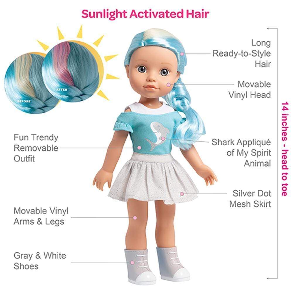 Adora 14" Doll-Be Bright Doll Melissa Shark,Hair Color Changes in Sun