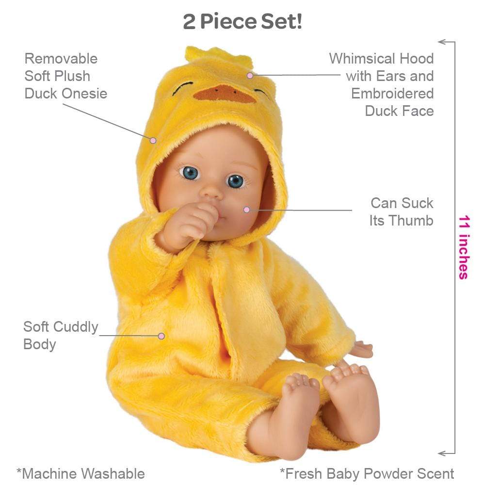 Adora Soft Baby Doll for Toddlers - Funsie Onesie Baby Duck 11 inches