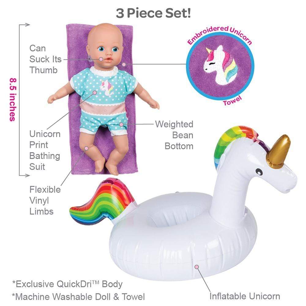 Adora Water Baby Doll - SplashTime Baby Tot Magical Unicorn 8.5 inches