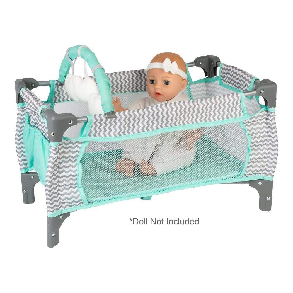 Adora 20" Baby Doll Crib Set - 7 piece Zig Zag Pack N Play