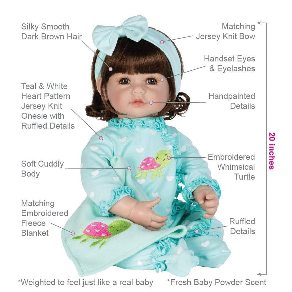 Adora Realistic Baby Doll - ToddlerTime Sleepy Turtle 20 inches