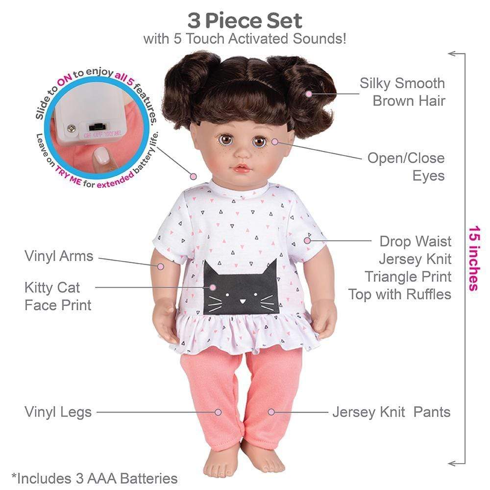 Adora Doll Interactive Baby Doll - My Cuddle & Coo Kitty Kisses