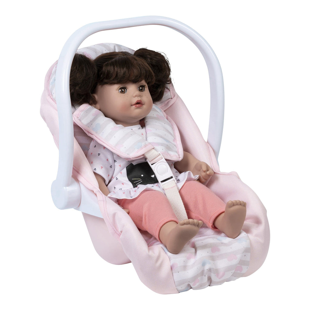 Adora Baby Doll Car Seat Carrier in Classic Pastel Pink Print