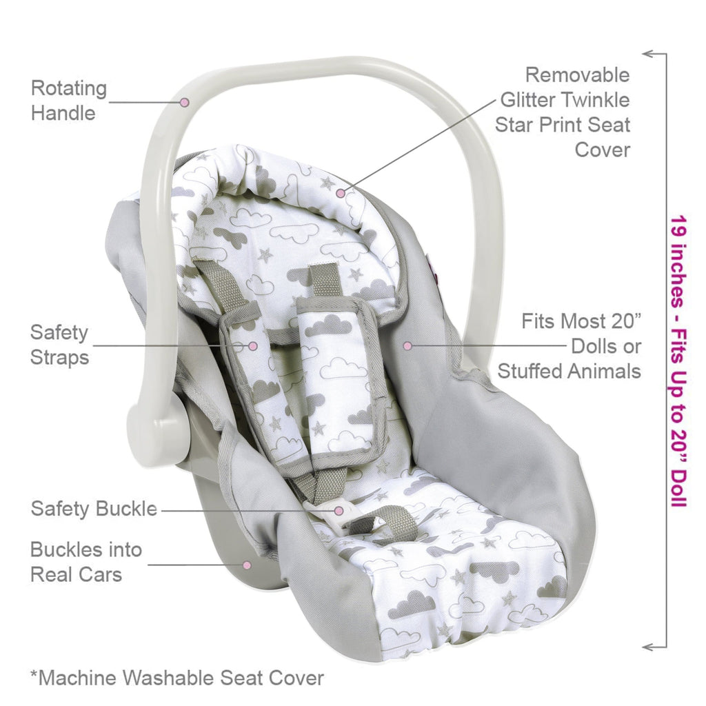 Adora Baby Doll Car Seat Carrier- Gender Neutral Twinkle Stars