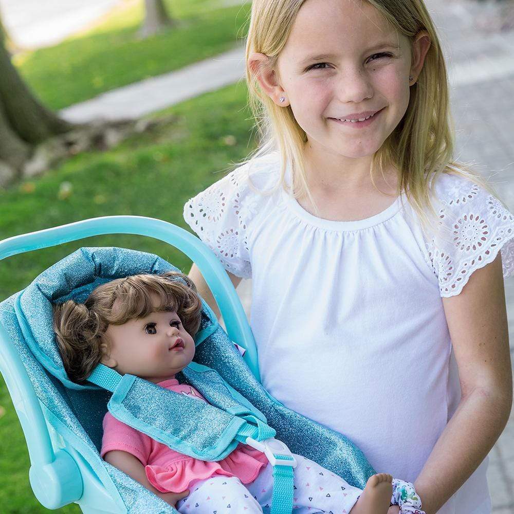 Adora Baby Doll Glitter Car Seat Carrier, fits doll up to 20