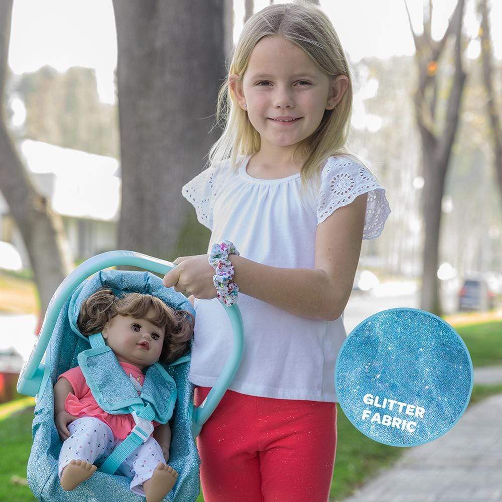 Adora Baby Doll Glitter Car Seat Carrier, fits doll up to 20