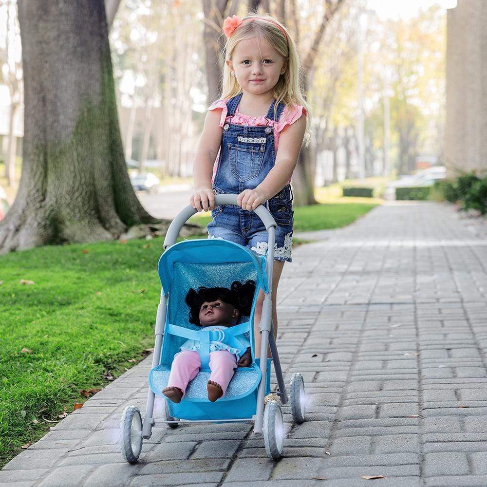 graco doll stroller blue Adora Baby Doll Glitter Medium Shade Stroller, fits up to 20" dolls