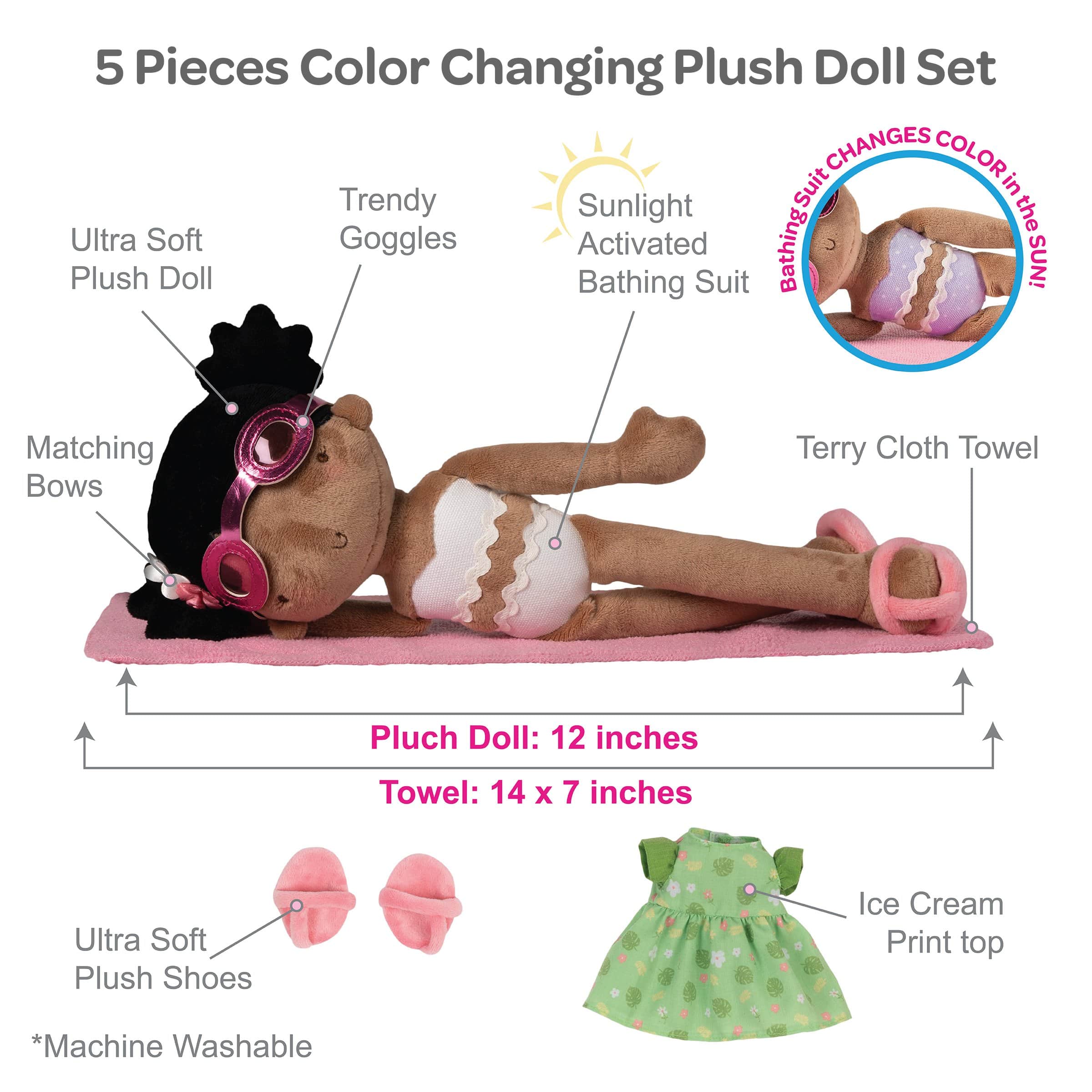 Adora Interactive Soft Doll Sunshine Friend Skye, 12 inch Plush