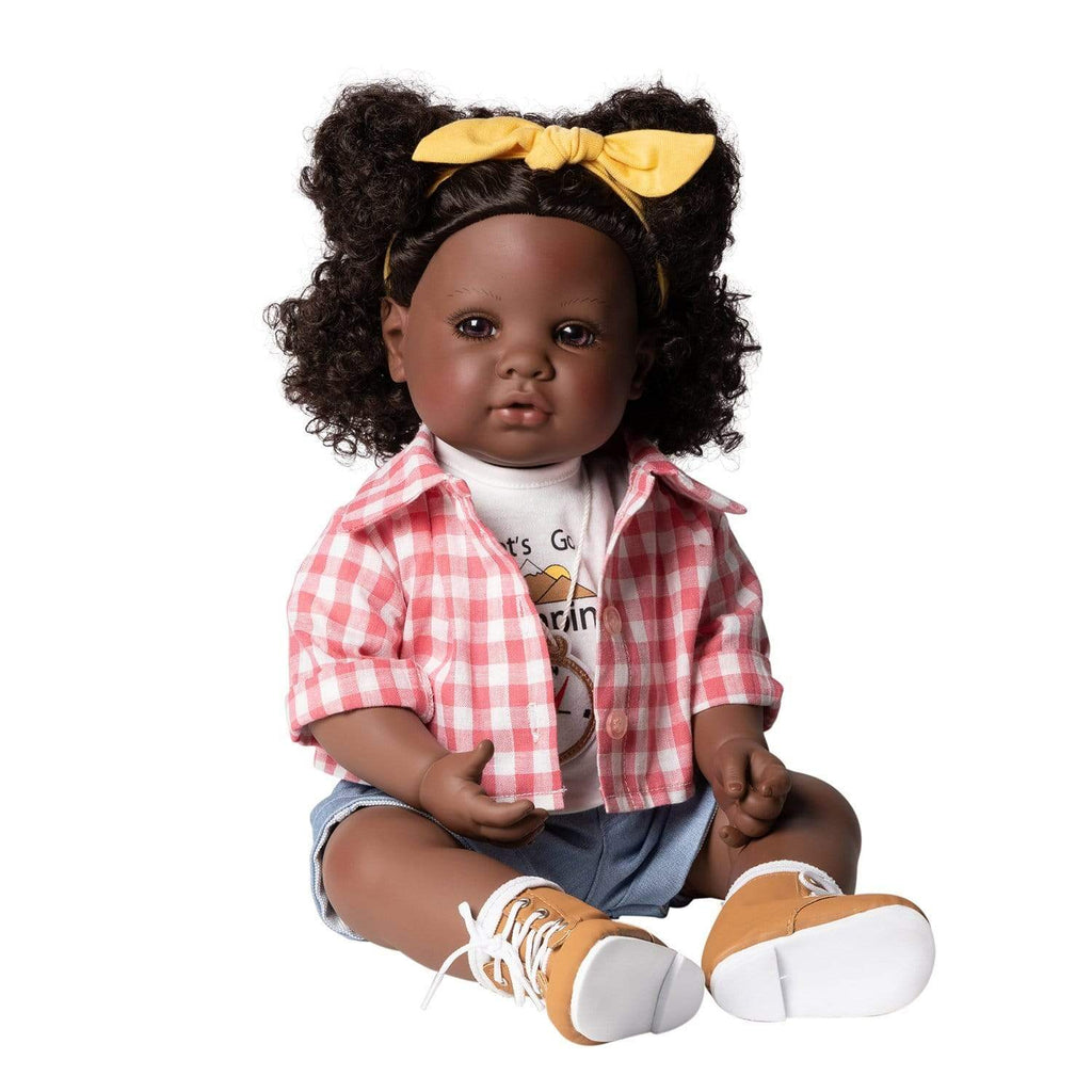 Adora Toddler Black Doll 9-pc set Happy Camper, 20" lifelike baby doll