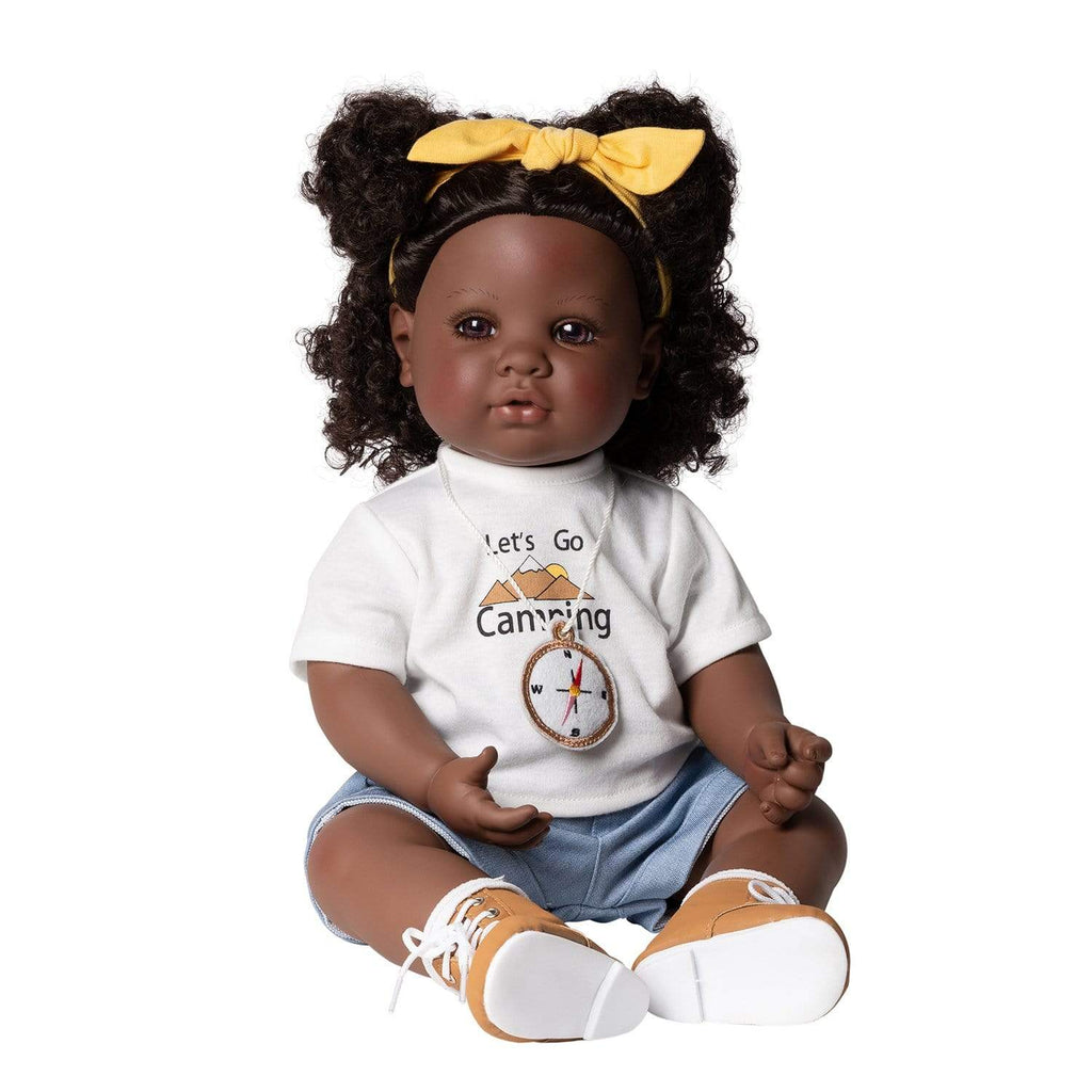 Adora Toddler Black Doll 9-pc set Happy Camper, 20" lifelike baby doll