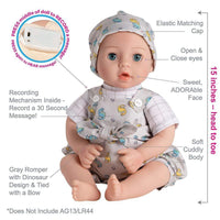 Adora 16 inch Realistic Boy Baby Doll Wrapped in Love Dearest Baby