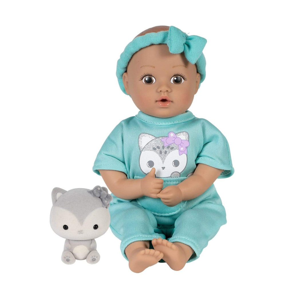 Adora Mini Baby Doll with a Baby Wolf Stuffed Animal - Be Bright Tots 