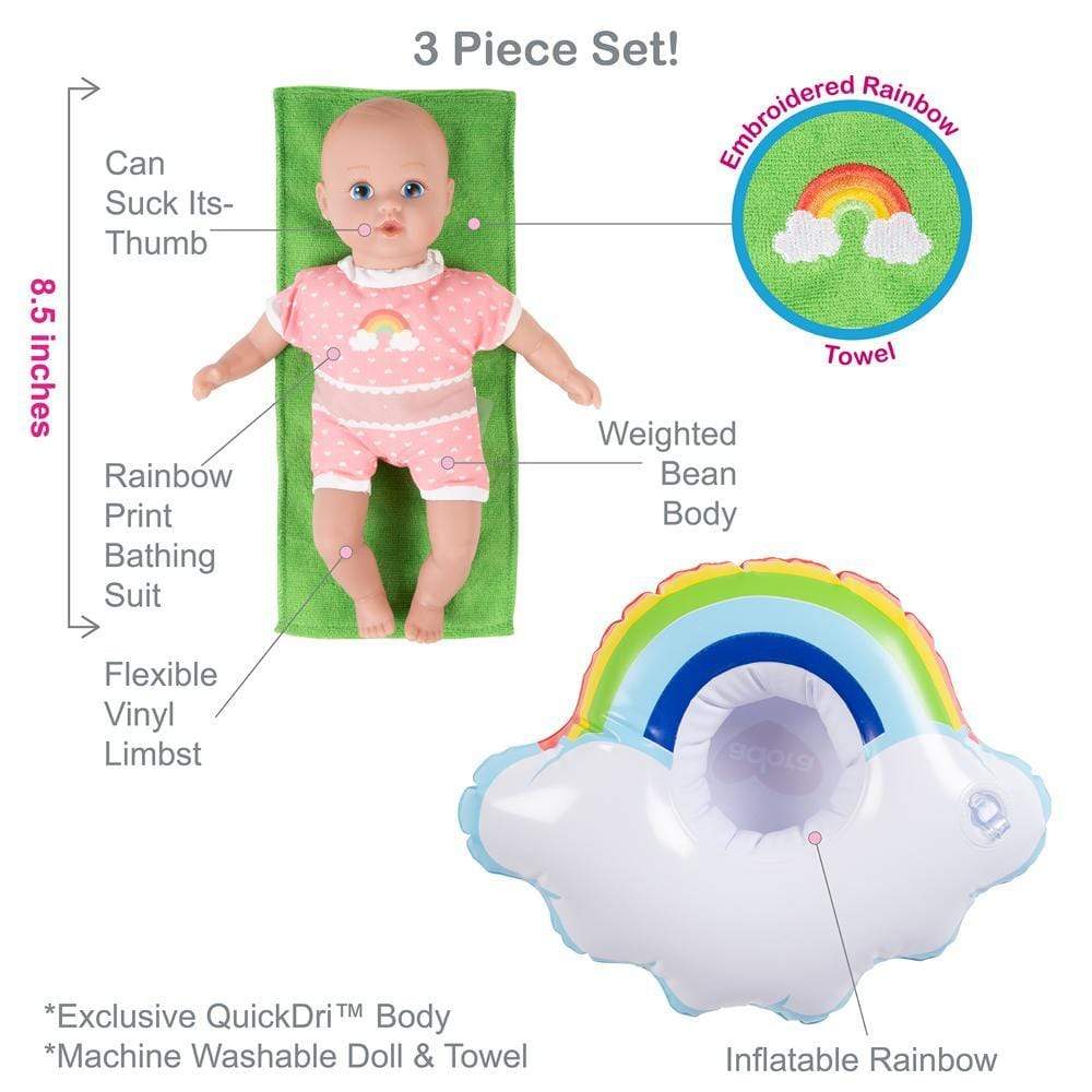 Adora Baby Bath Toy SplashTime Baby Tot Over The Rainbow, 8.5 inch