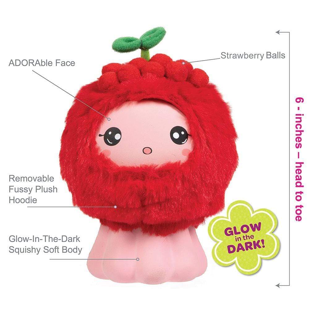 Adora Glow in the Dark Squishy Toy - Strawberry Blush, 6"