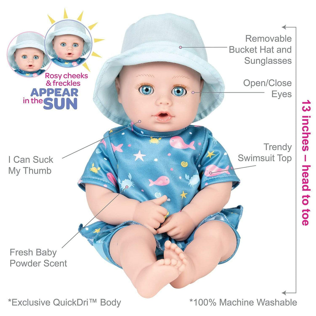 Adora Beach Baby Doll Sunny - Interactive UV/Sun Activated Freckles & Rosy Cheeks